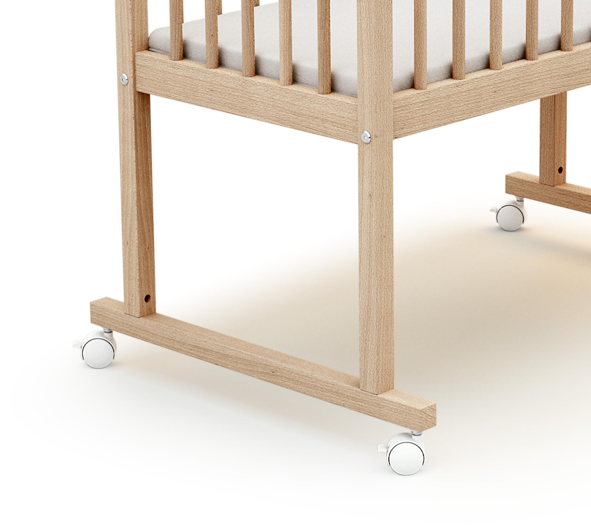 AT4 - Cuna bebé ESSENTIEL madera - Haya Cruda - 40 x 80 - 86 x 45 x 80 cm