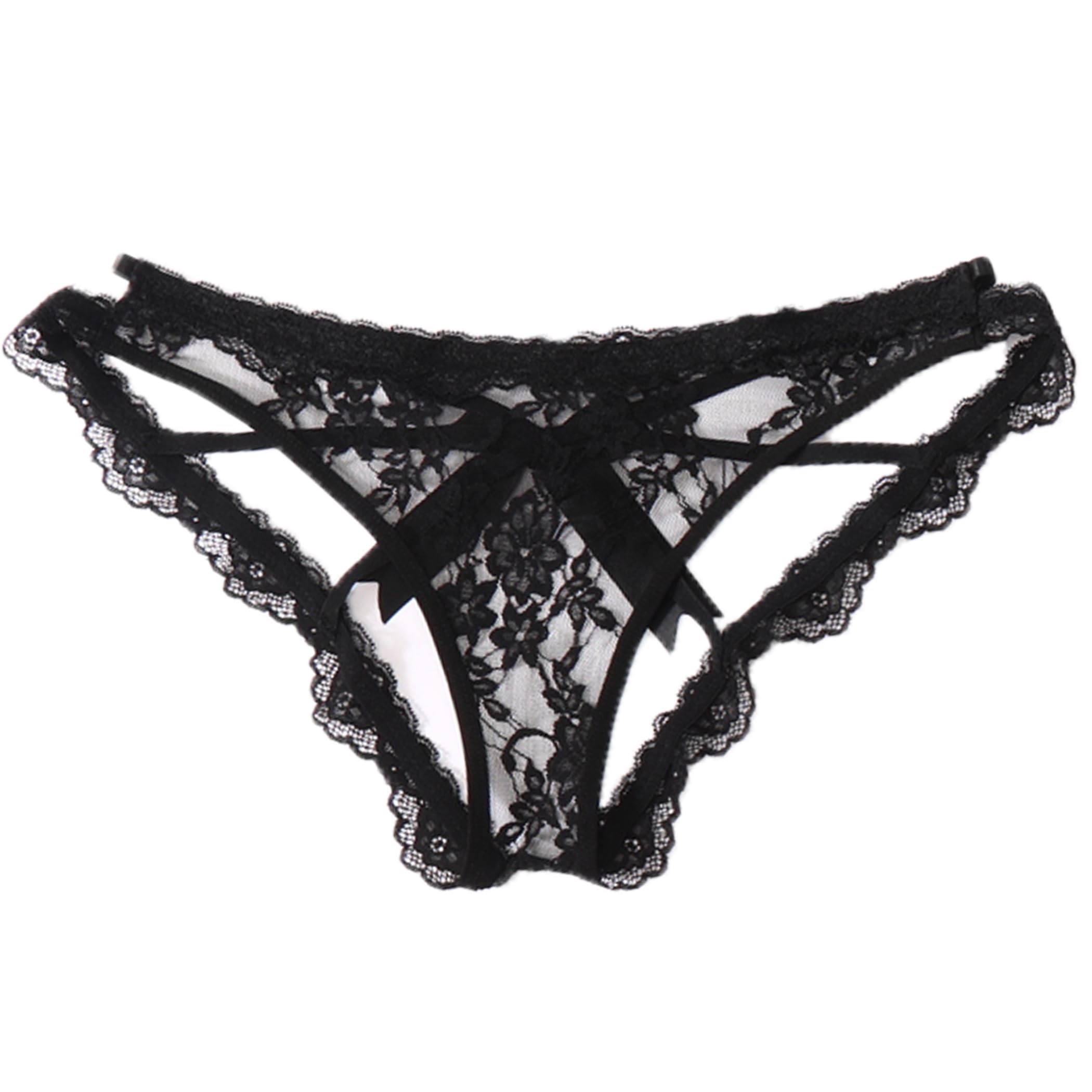 Avidlove Lace Panties for Women Sexy Cheeky Underwear with Cute Bow Back Hollow Out Low Rise Panty