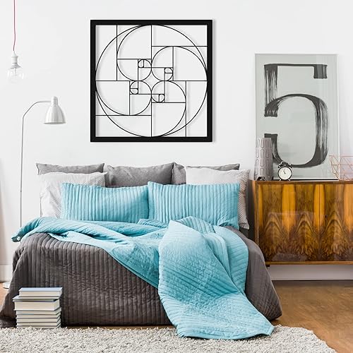 Miniatura 2 de Decoración de pared de metal, proporción dorada, arte de pared de Fibonacci, arte de pared geométrico, espiral de Fibonacci, arte de Fibonacci, arte