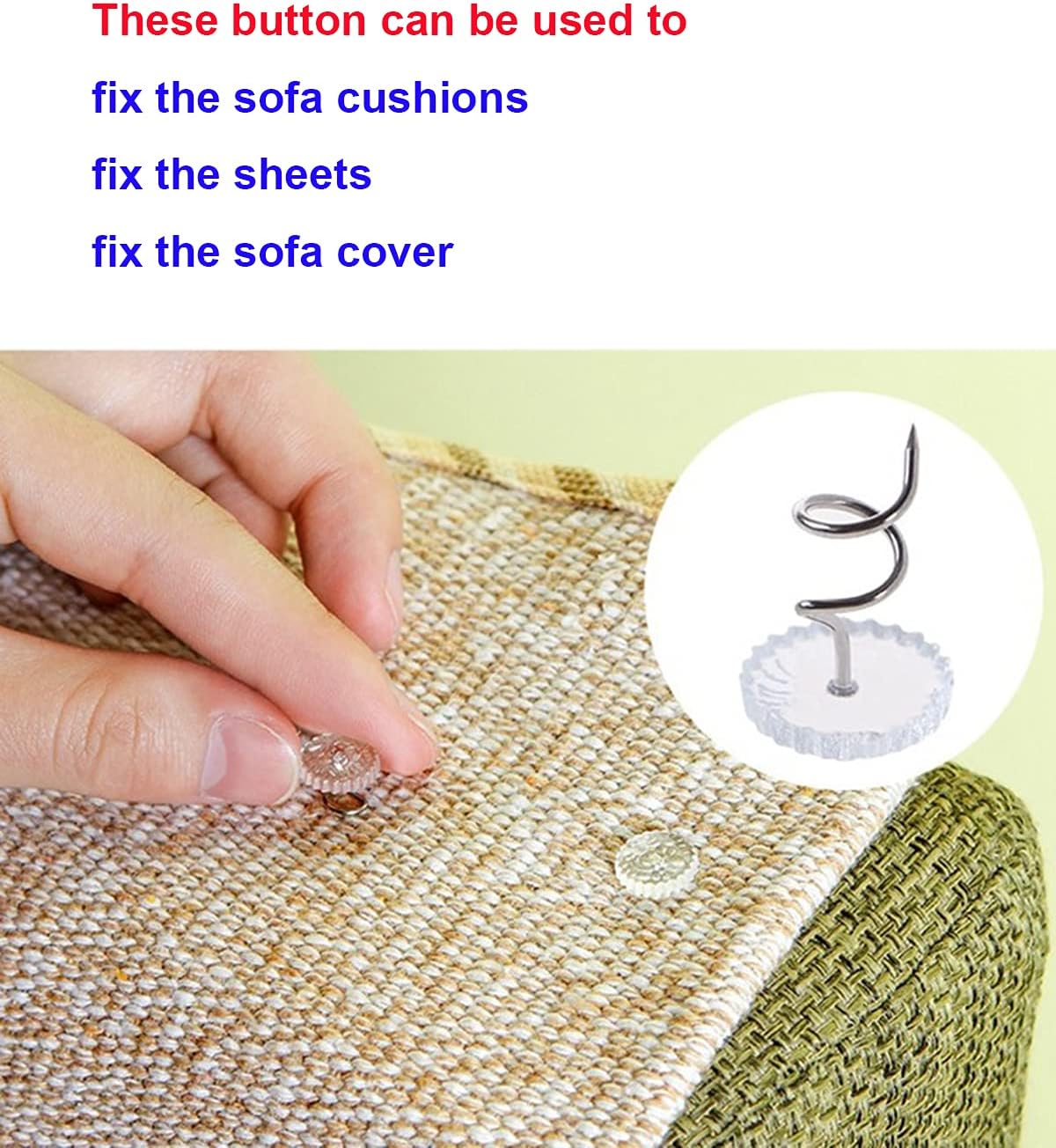 Qrity 50 PCS Twist Pins, Plastic Twist Pins, Screw Twist Pins for Hold Bedskirt, Clear Head Screw Twist Pins, Bedskirt Pins for Furniture Covers, Couch Covers