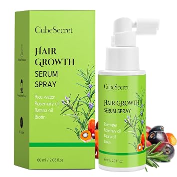 Hair Growth Serum Spray - with Batana Oil Rosemary Biotin Rice water, Specifically formulated for hair loss & thinning hairthicker, fuller, smoother hair, Suitable for adult men and women