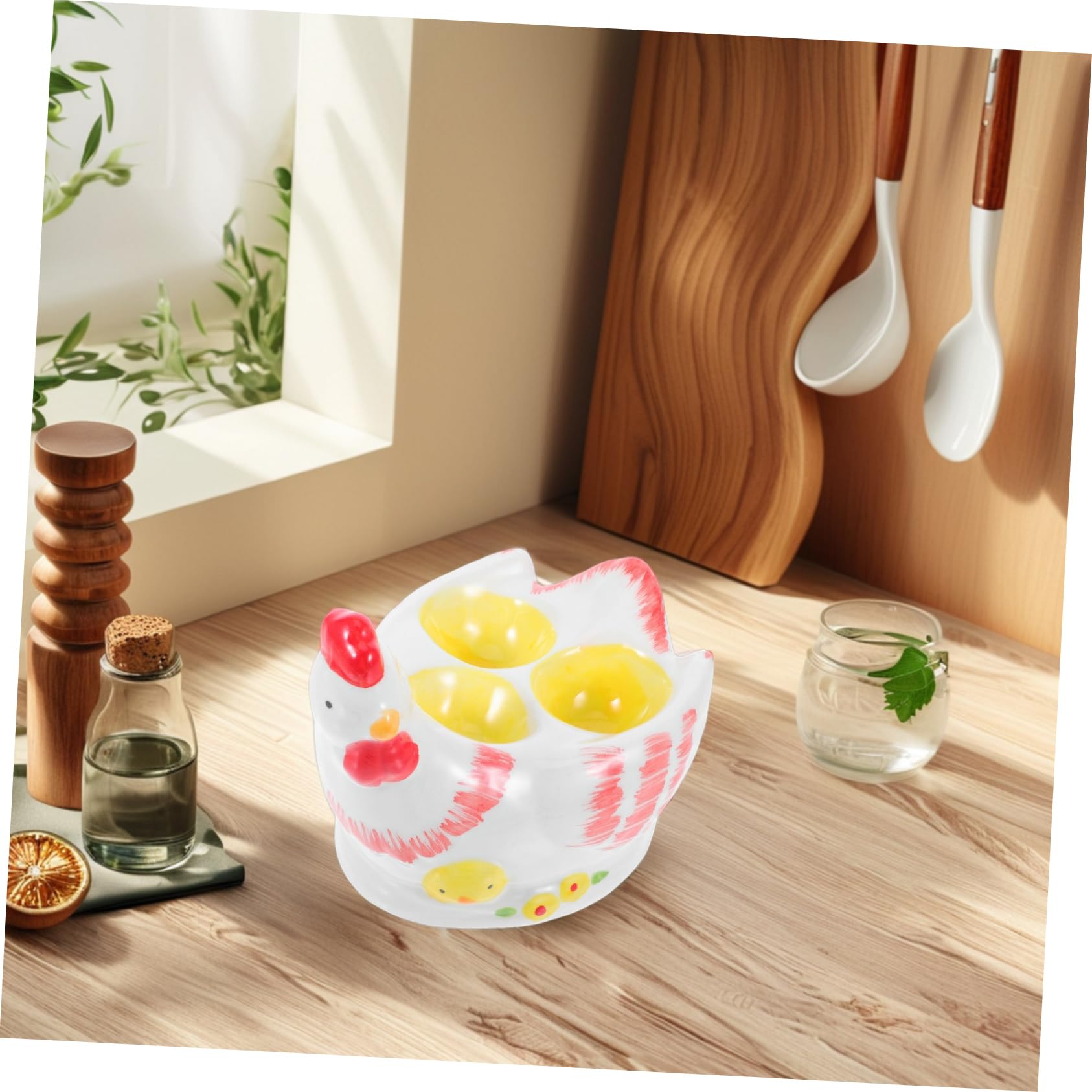 Coquetier Poule en Céramique Vintage 1 Pièce, Support Table Élégant