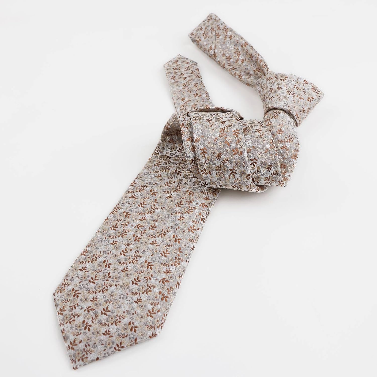 Alizeal Mens 3.15inches Exquisite Floral Tie with Small Flower Printed Pocket Square - Image 3