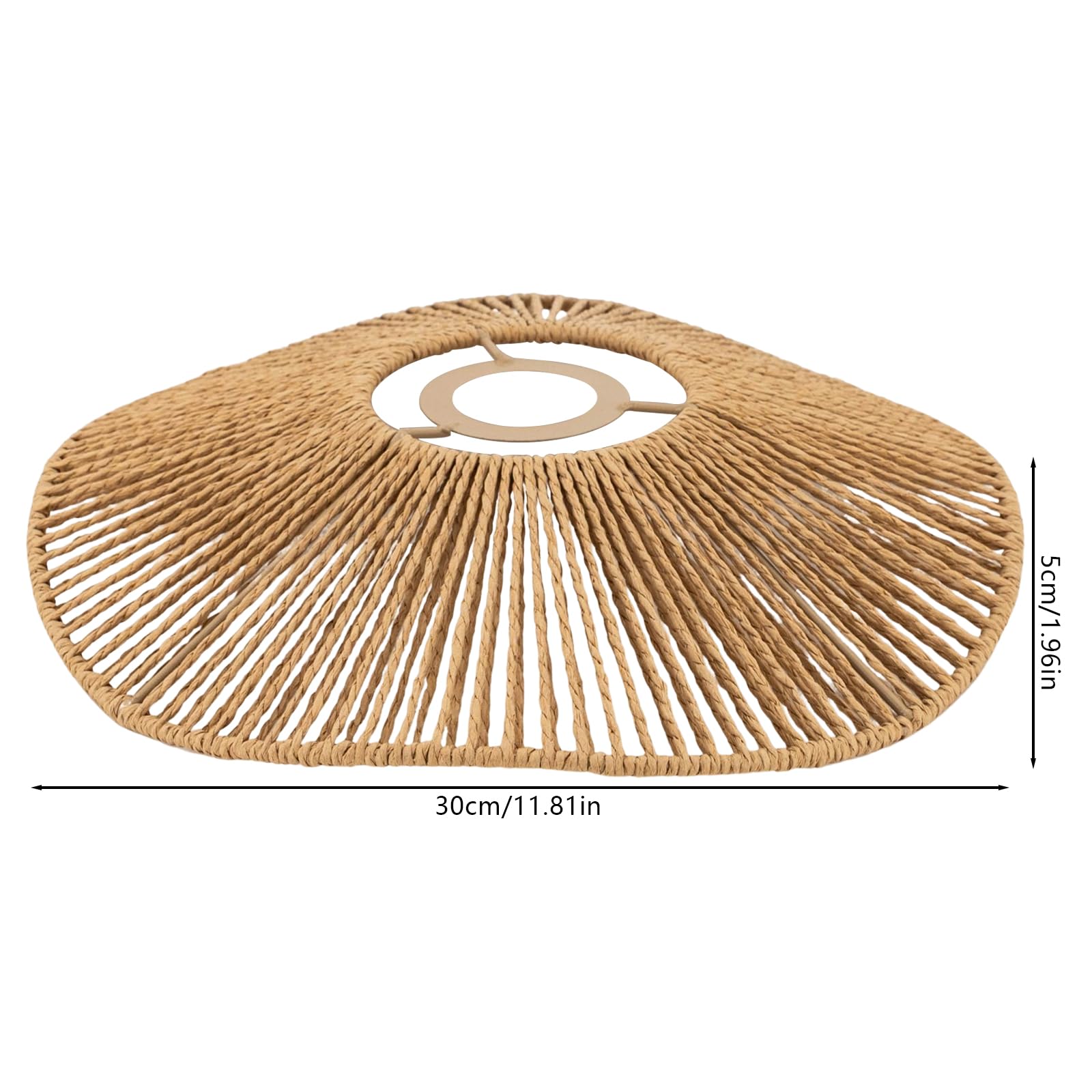 Abat-jour en rotin tressé, 2 pièces, abat-jour rond en rotin pour lustre, couvre-lampe pour salle à manger