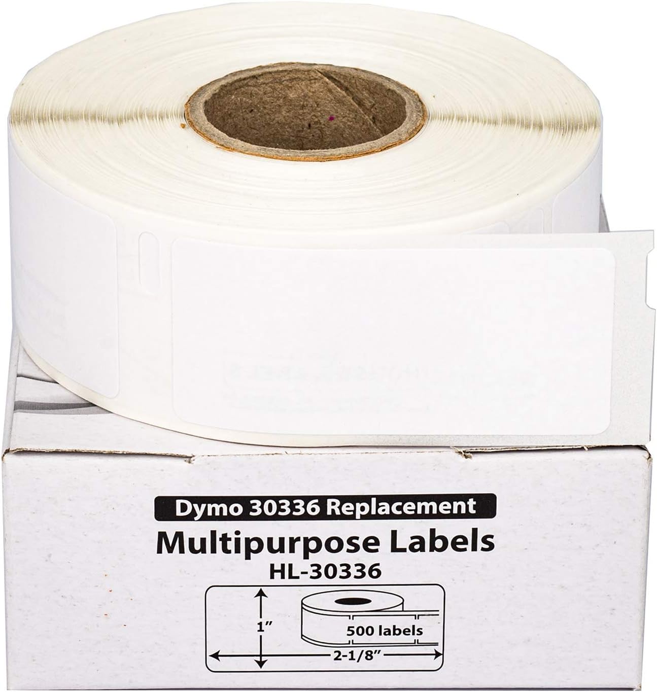 HOUSELABELS Compatible DYMO 30336 Multipurpose Labels (1" x 2-1/8") with Removable Adhesive Compatible with Rollo, DYMO LW Printers, 2 Rolls / 500 Labels per Roll