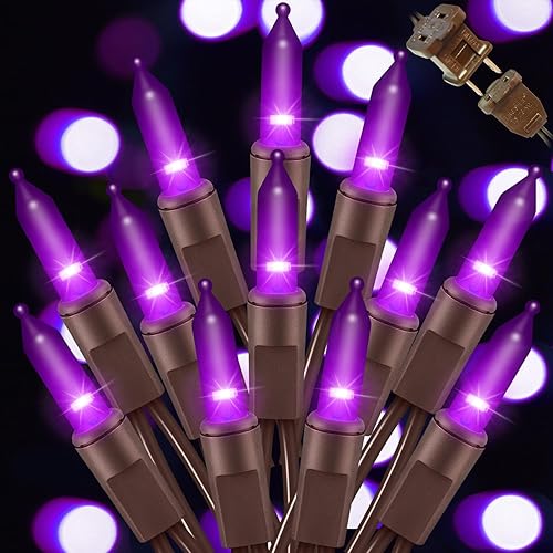 Miniatura 38 de LAMPHOME Juego de luces de Navidad superbrillantes extensibles de color blanco cálido, 100 luces de 19.6 pies, con certificación UL, mini luces para