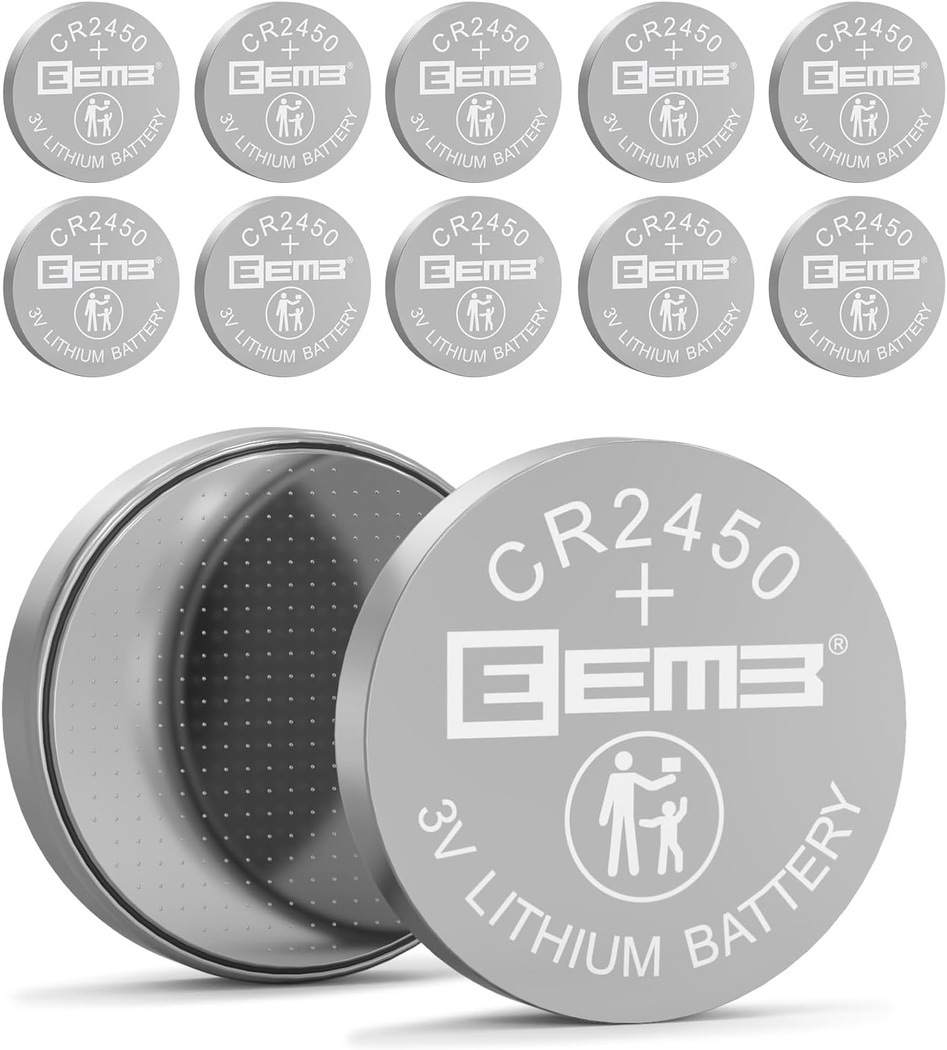 EEMB 10 PACK CR2450 Battery 3V Lithium Battery 2450 Button Coin Cell Batterie…