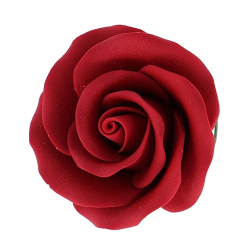 Miniatura 7 de Global Sugar Art Flores de azúcar de rosa de té, rojo con cáliz verde, grandes de 2 pulgadas, 12 unidades por el chef Alan Tetreault