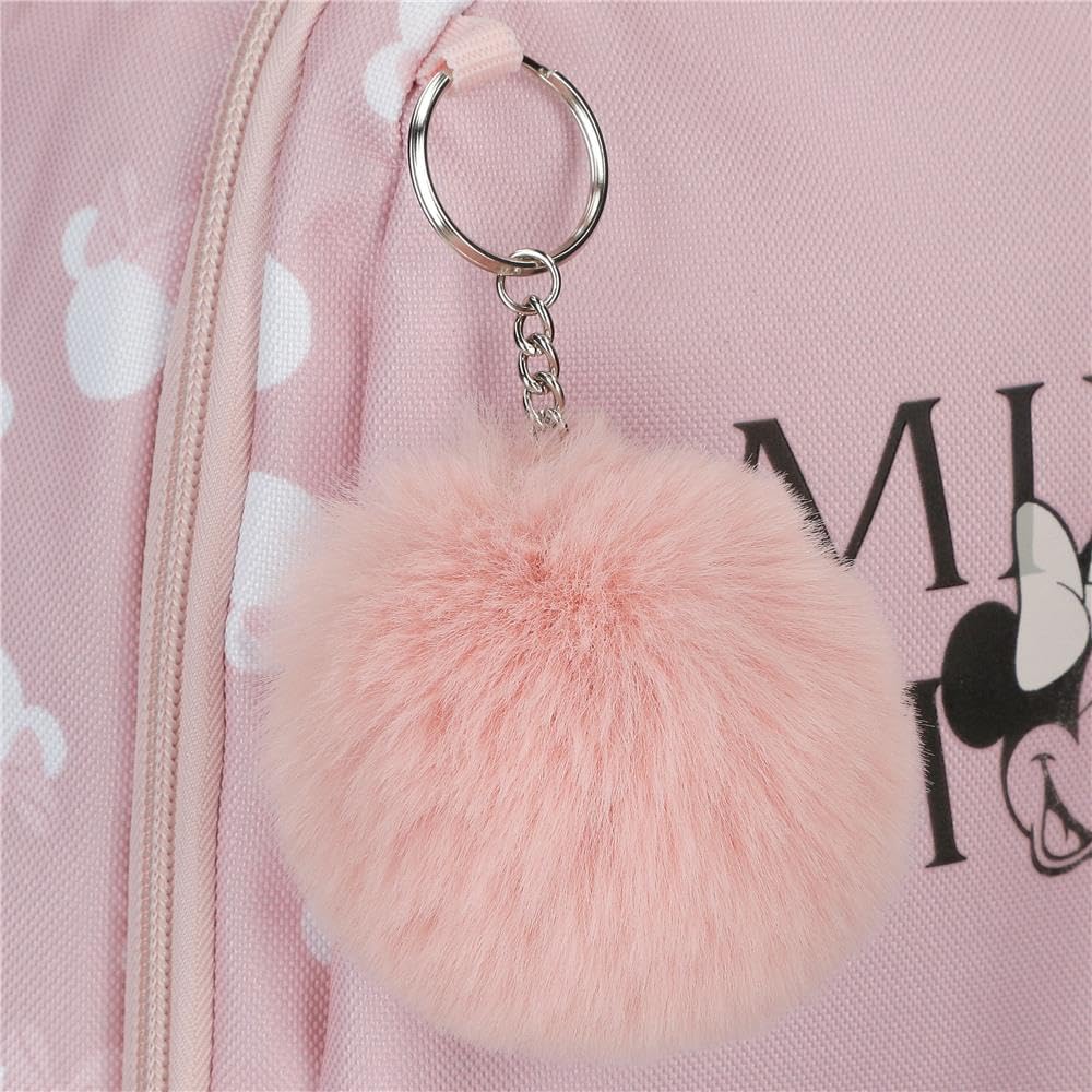 Disney Minnie Heads Zaino per bambini, zaino scolastico, in poliestere, tasche laterali, spallacci larghi regolabili, maniglia superiore per appenderlo, sistema Magic Fix.