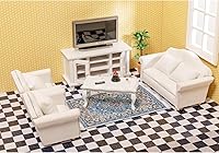 Vista 4 de SAMCAMI Accesorios para casa de muñecas en miniatura, suelo de casa de muñecas, baldosas de madera maciza, papel tapiz para casa de muñecas