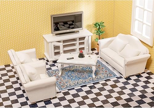 Miniatura 4 de SAMCAMI Accesorios para casa de muñecas en miniatura, suelo de casa de muñecas, baldosas de madera maciza, accesorios para mini casa de muñecas