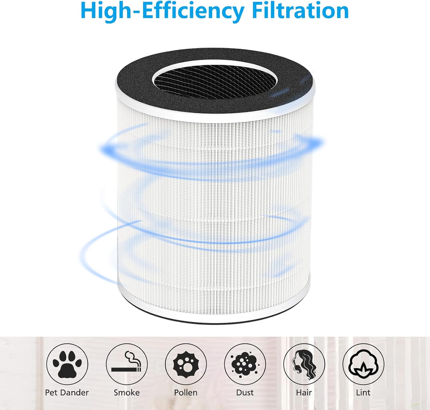AP201 Replacement Filter Compatible with DAYETTE AP201 Air Purifier 3-in-1 Pre-Filter HEPA & Activated Carbon Filter for Bedroom Home Large Room, 2 Pack