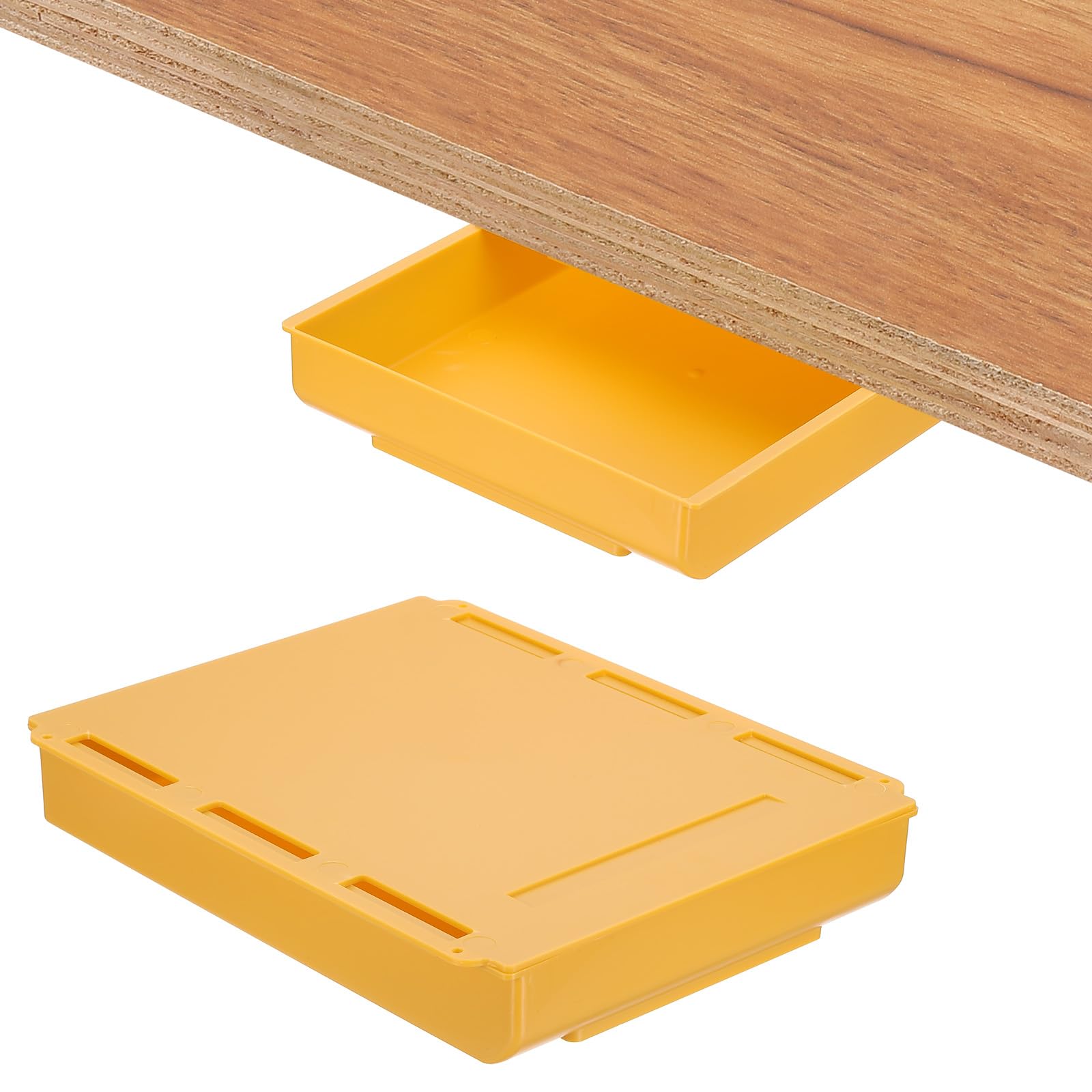Organisateur pour stylos et bureau à domicile avec le double tiroir de rangement jaune PATIKIL
