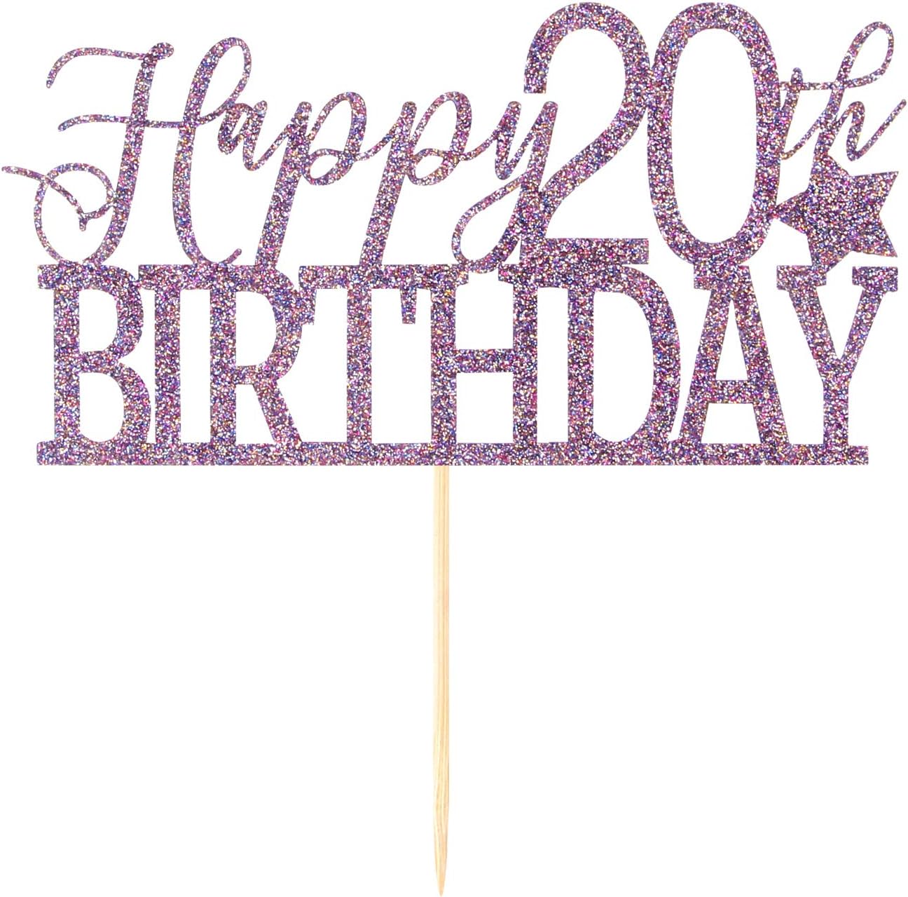 Rose Gold Glitter 65 Years Blessed Cake Topper - 65 Years Loved, Cheers to 65 Years, 65th Anniversary Birthday Decoration Supplies