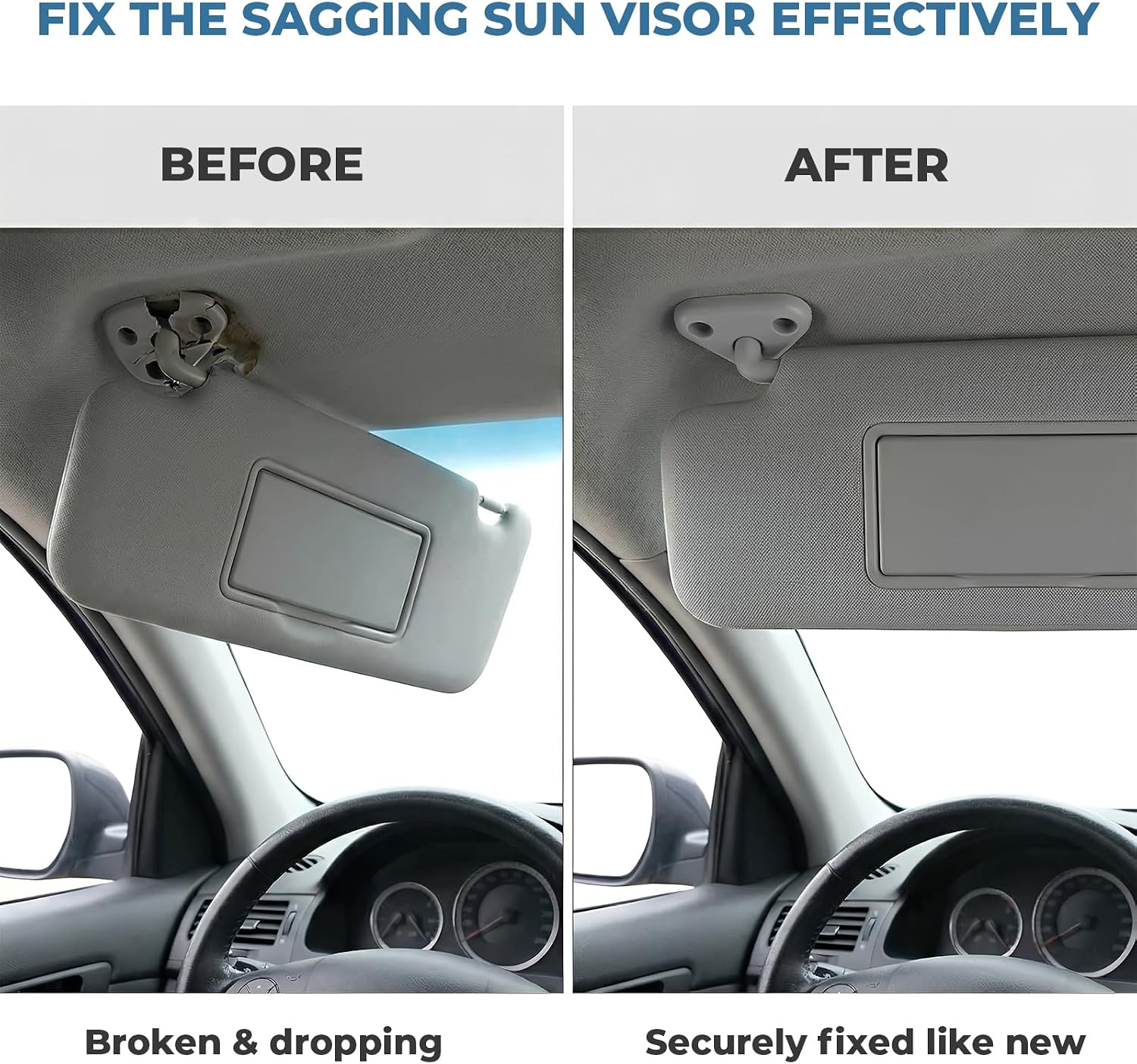 Sun Visor Mount Clip Compatible with Subaru Forester Impreza Crosstrek, Sun Visor Repair Bracket, Driver Side Visor Mount Replacement Clip Easy Installation