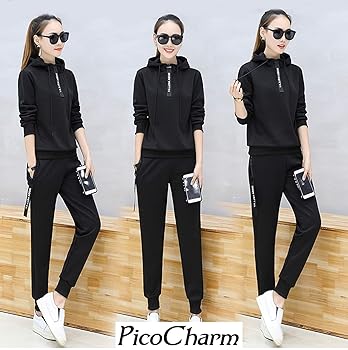 Amazon | [PicoCharm] [ピコチャーム] ジャージ スエット 上下