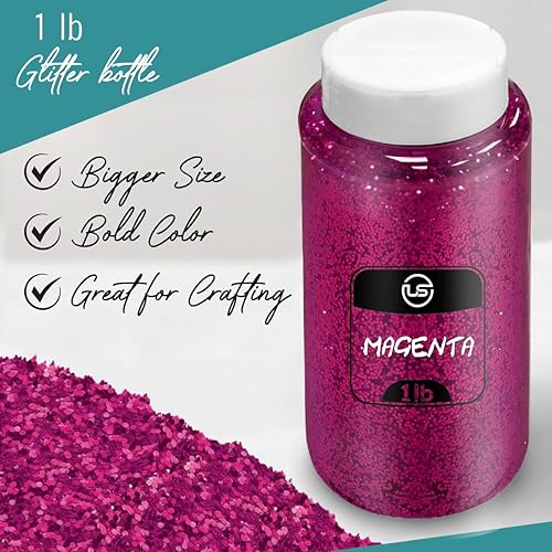 Miniatura 3 de Purpurina  1 libra16 onzas de purpurina fina magenta, purpurina para resina, purpurina para manualidades, purpurina extrafina para álbumes de