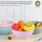 Greentainer 4-Piece Ensemble de bols de mélange en plastique, 113oz Bols de service légers, Grandes Salades pour la cuisson, la préparation, la cuisine et le service de nourriture, lave-vaisselle & Micro-ondes sans danger