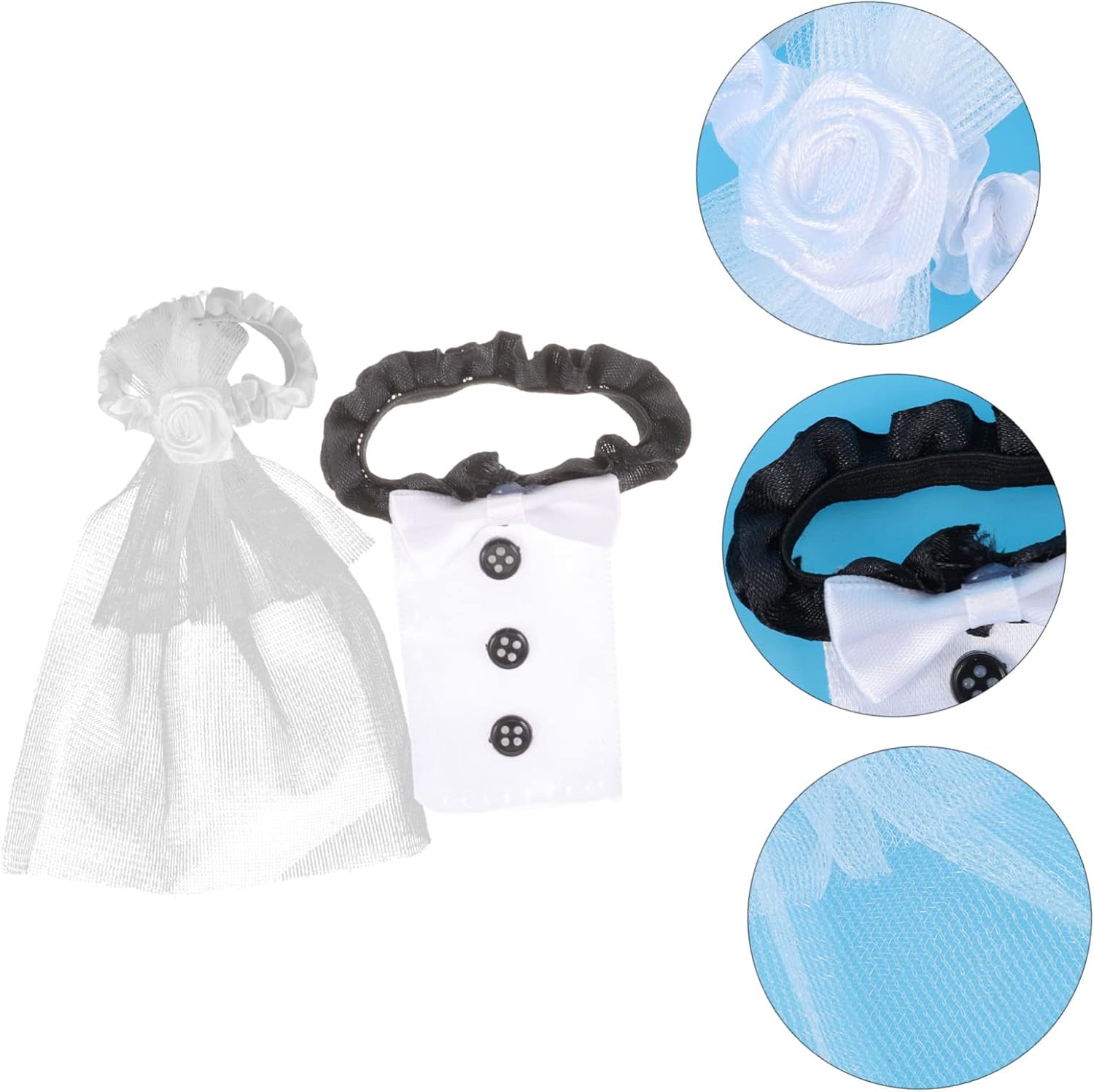 1 Set Wedding Wine Glass Covers for Bride and Groom Elegant Dress Up Accessories for Wedding Celebrations with Fun Decorations for Toasting and Creating Romantic Atmosphere
