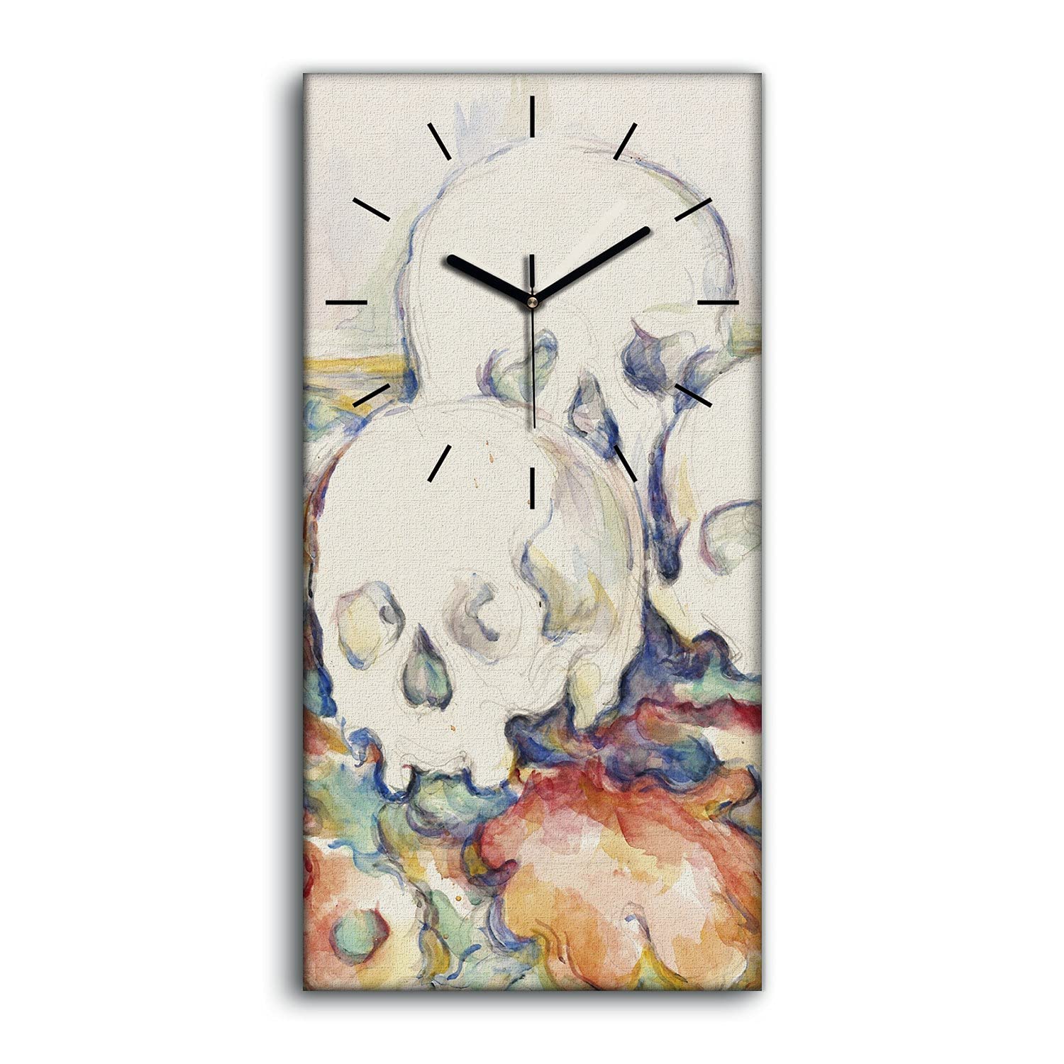 Horloge sur Toile Mains Noires Tableau Salon Moderne