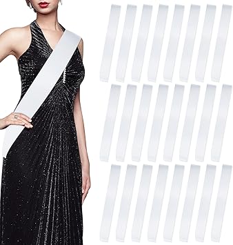 25Pcs White Sashes Blank Satin Sublimation Sash for Pageants to Decorate Plain 2026 Senior Graduation Birthday Sash for Women Homecoming
