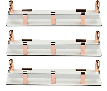 FRICOSTA Glossy Wall Shelf Acrylic for Bathroom (Pack of 3 PCS) 15X5, White