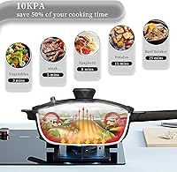 Vista 4 de TIBORANG Sartén antiadherente profunda para freír 8 en 1 multiusos de 11 pulgadas, 5 cuartos de galón, con indicador de calor, tapa de vidrio, mango