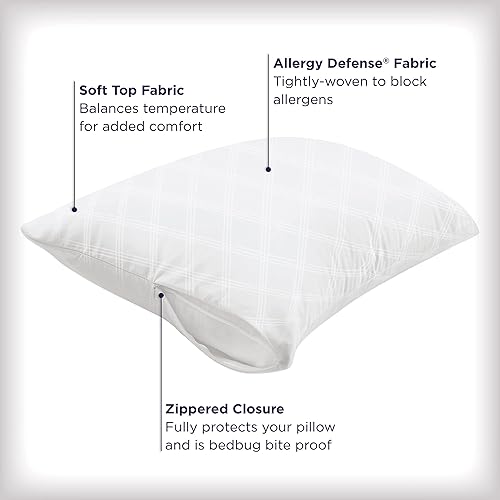 Miniatura 4 de Juego de 4 protectores de almohada King AllerEase - Equilibrio de temperatura, recomendado por alergólogos, protectores transpirables de alta