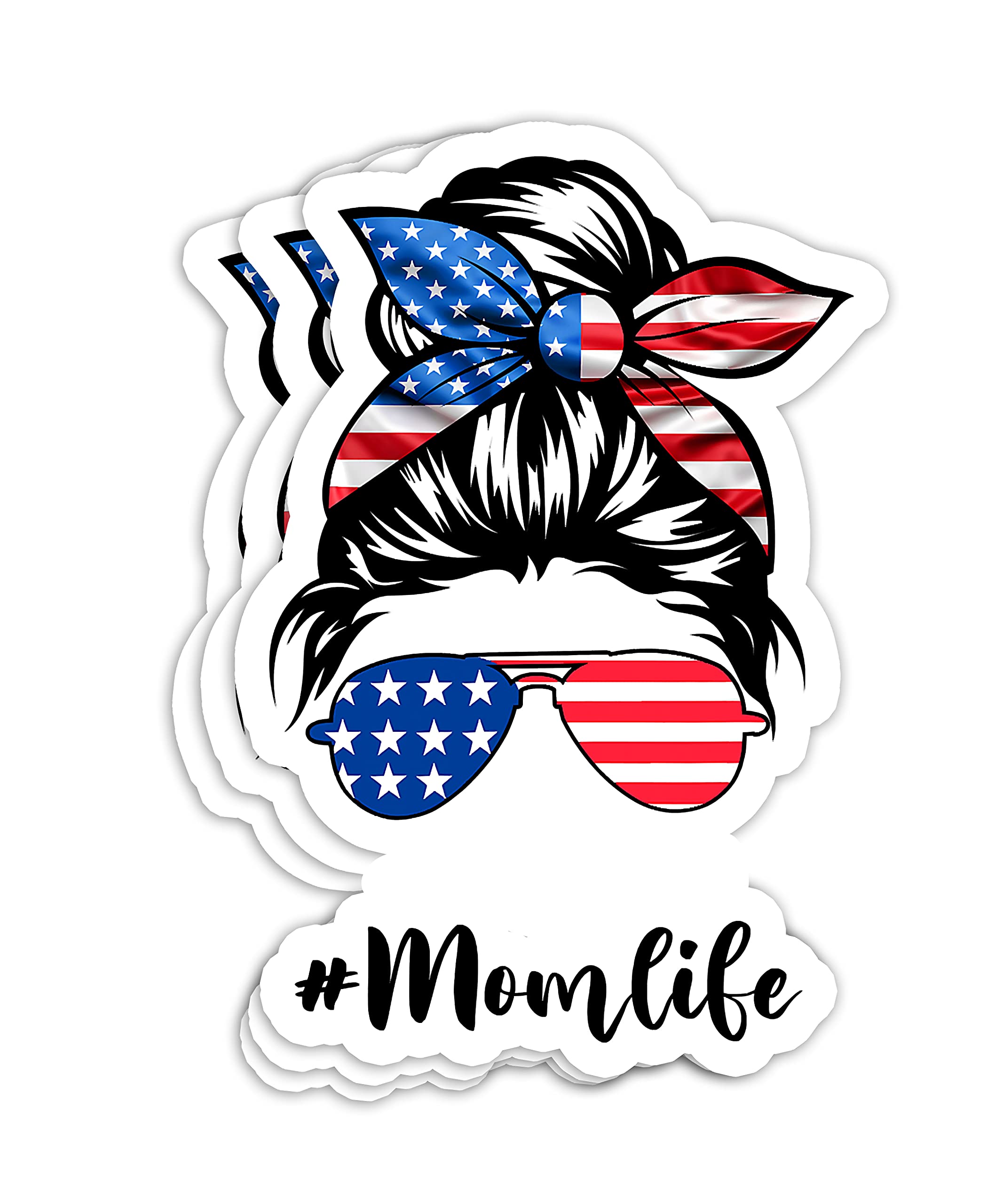 Buy Mom Life Messy Bun America Mothers Day 4th of July Decorations