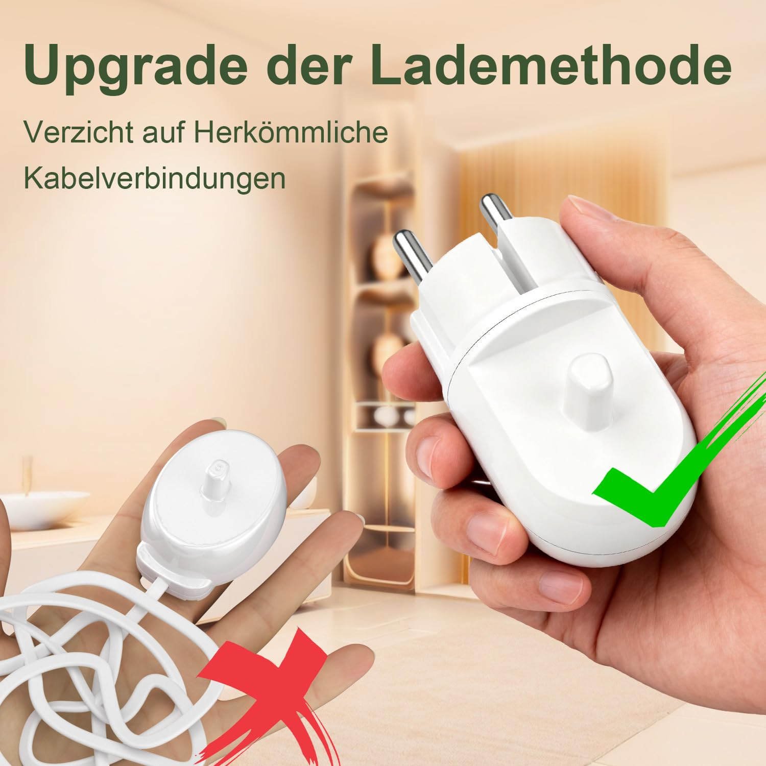 Newding Stazione di ricarica per spazzolini da denti, compatibile con Braun Oral-B iO6 iO5 iO4 iO3 iO2 (non iO7 iO8 iO9) Pro 3 3900 3500 3000Vitality Pro, Genius X, bambini, caricabatterie wireless