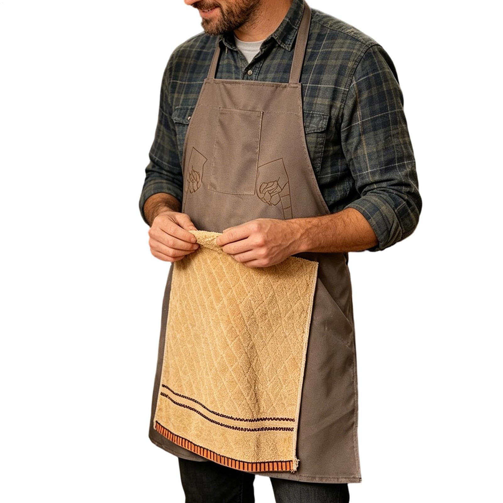Tablier Humoristique Avec Poche Secrète, Tablier De Farces Hilarants Pour Hommes, Chef's Prank Apron For Men, tablie-r De Farce De Chef, Costume De Chef Drôle Avec Serviette Ouvrable