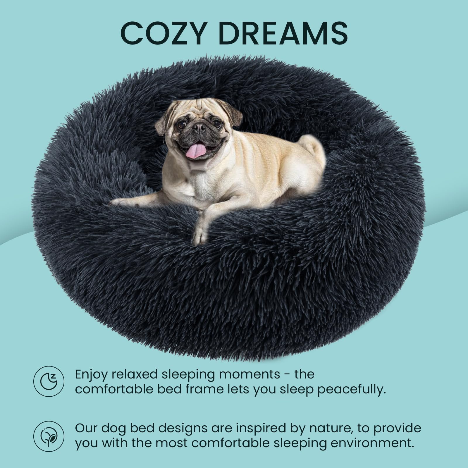 OKPOW Cuccia Morbida per Cani Gatto: Pelosa Lettino Puffy per Cuccioli Nuvola - Lavabile Peluche Ciambella Cuccia Calmante per Animali Domestici