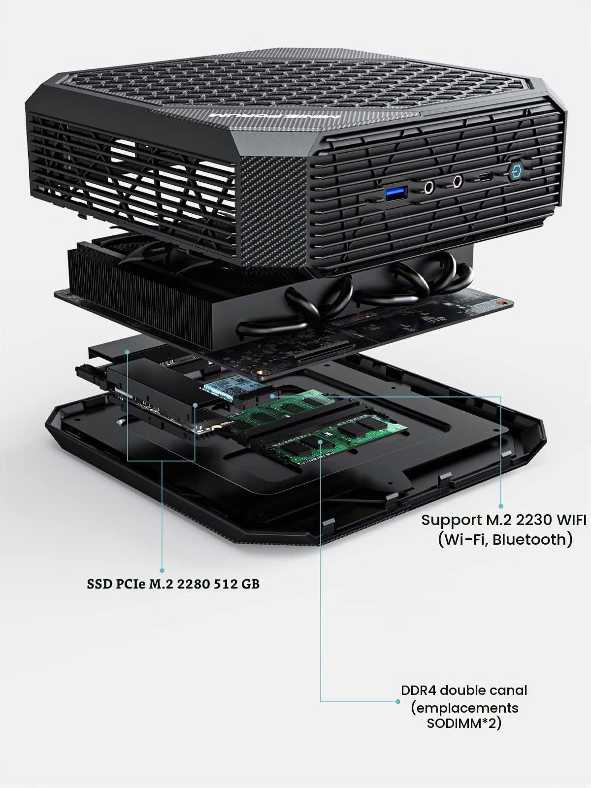 MINIS FORUM HX80G Mini PC AMD Ryzen 7 5800H 8 Core CPU 32GB DDR4