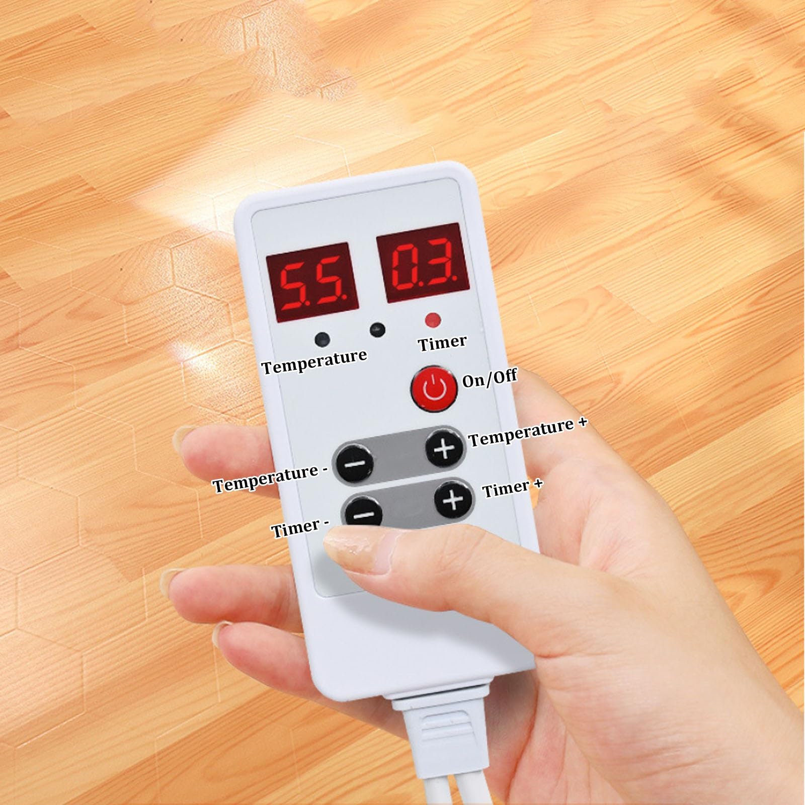 Tappetino riscaldante in grafene, tappeto elettrico riscaldante | Temperatura regolabile e timer, ampio tappeto morbido per camera da letto, ufficio e sala giochi(A,104x204cm)