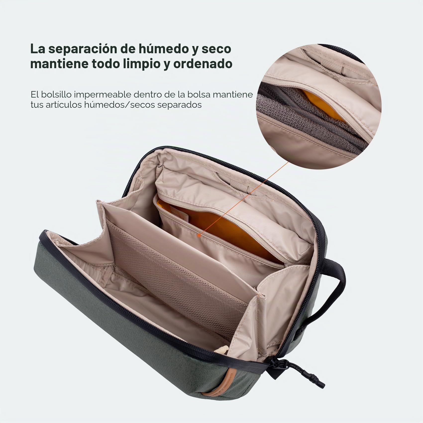 PGYTECH Neceser de Viaje Bolsa de Aseo, Organizador Compacto Negro | Tejido Impermeable, Separación Seco y Húmedo, Gancho Colgante, Múltiples Bolsillos, Neceser Ligero de Viaje