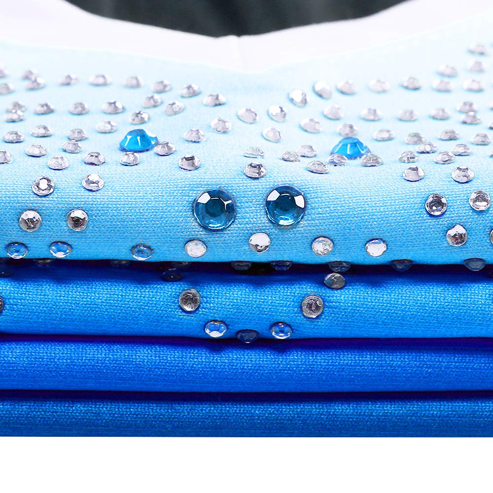 Justaucorps de Gymnastique avec Paillettes Manches Longues en Tulle