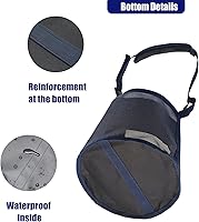 Vista 4 de Bolsa de alimentación para caballos para grano, alimentador de caballos de malla resistente con correa ajustable, almohadilla cómoda para el cuello