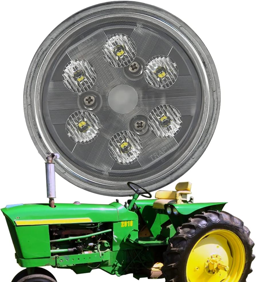 Round 30W Agriculture LED Work Light,Par 36 LED Light Replace 4410, 4411 Sealed Beam, Tractor LED Lamp Compatible with Allis Chalmers Ford International John Deere Case Tractor Flood 12V