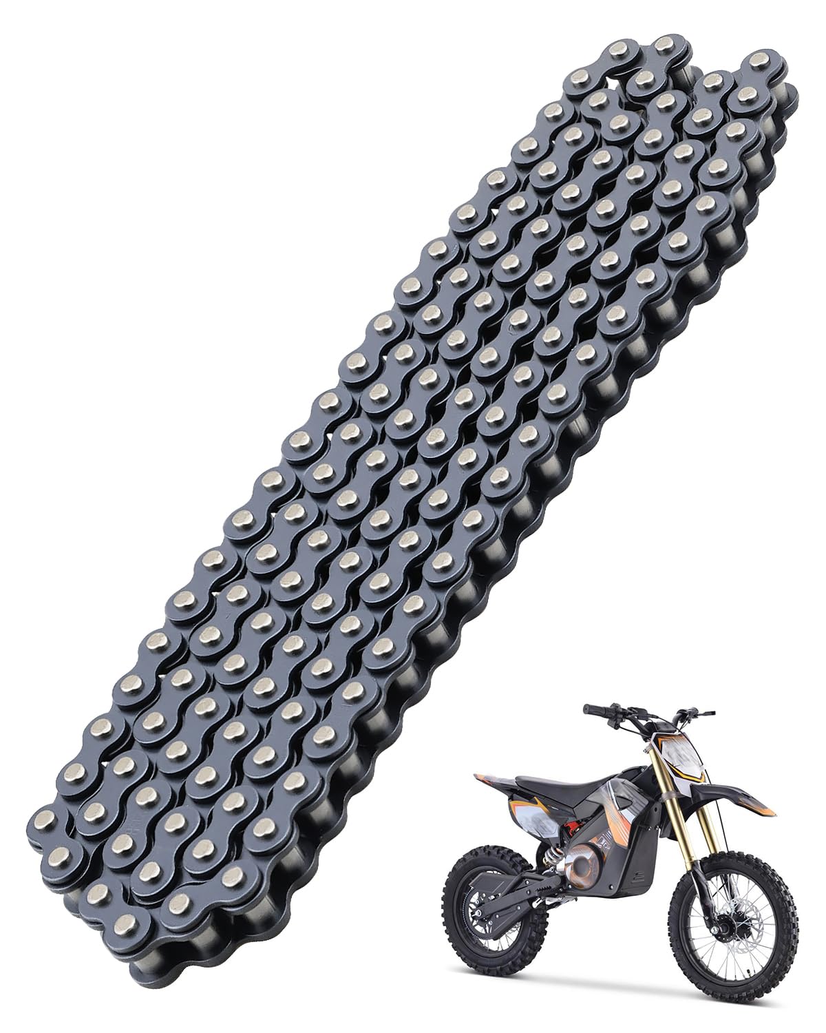 Electric Dirt Bike Chain 219H 63 Links 126 Pins Fit for 48V Pro Electric Dirt Bikes