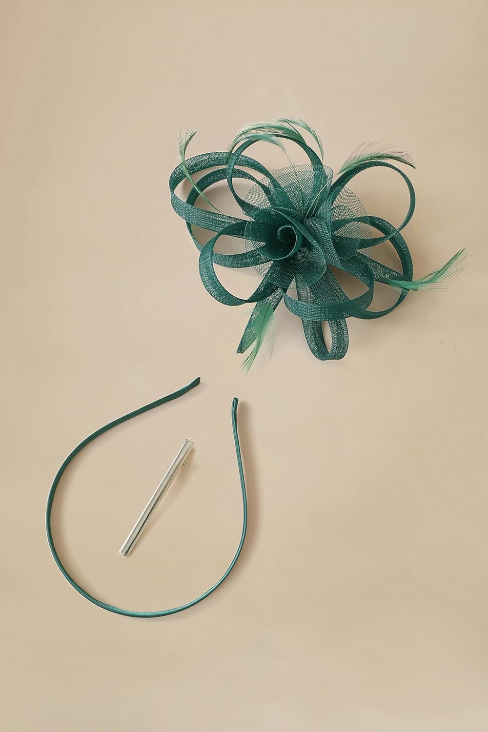 BABEYOND Fascinators Hats for Women - Tea Party Hats Kentucky Elegant Tulle Feather Bridal Wedding Ribbon Headband Hair Clip - Image 3