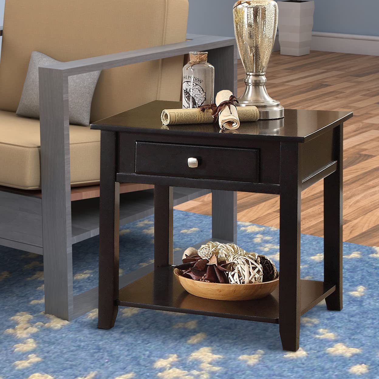 Amazon.com: ACME Furniture Malachi End Table, Black : Home & Kitchen