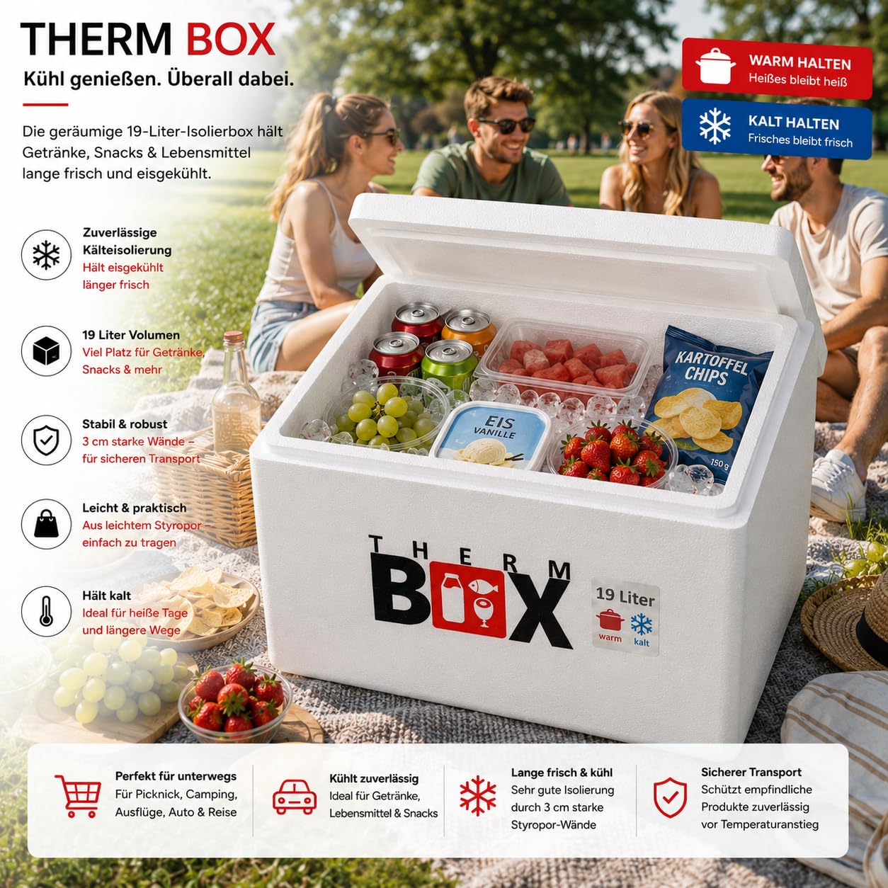 THERM BOX Scatola in polistirolo da 1 l fino a 19 l, in diverse misure