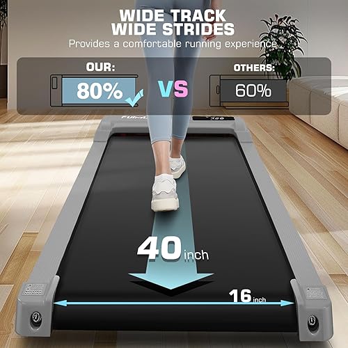 Miniatura 33 de FUNMILY Walking Pad Treadmill with Incline, Portable Under Desk Treadmills for Home 300 lbs Weight Capacity, 2.5HP Quiet Electric Jogging Running