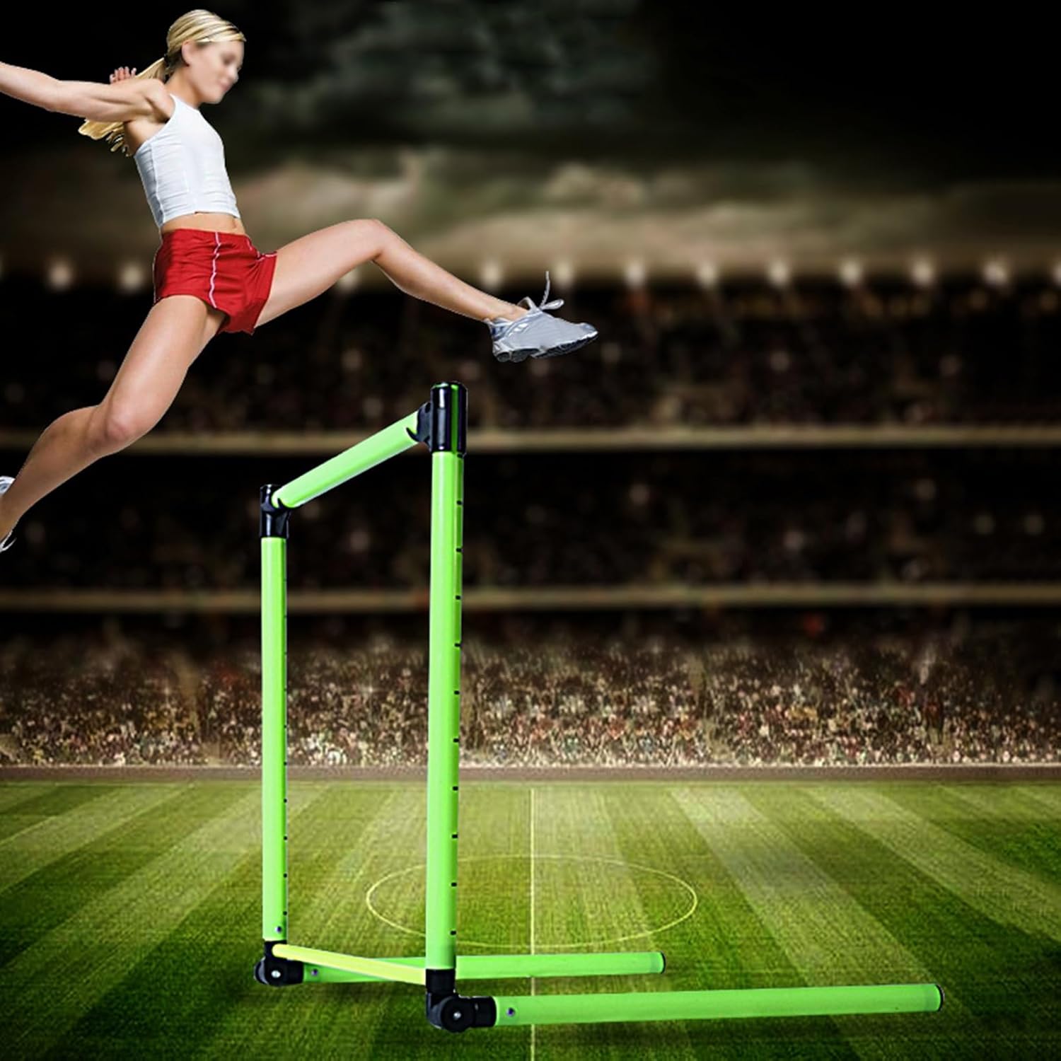 Hurdles Lightweight Athletic Race Drill Hurdling, Detachable Sports Obstacles Pole, Adjustable Speed Agility Jumping Hurdles, Easy to Assemble
