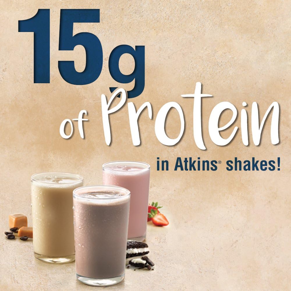 Atkins Mocha Latte Protein-Rich Shake. With High-Quality Protein. Keto-Friendly and Gluten Free. (4 Shakes) : Health & Household