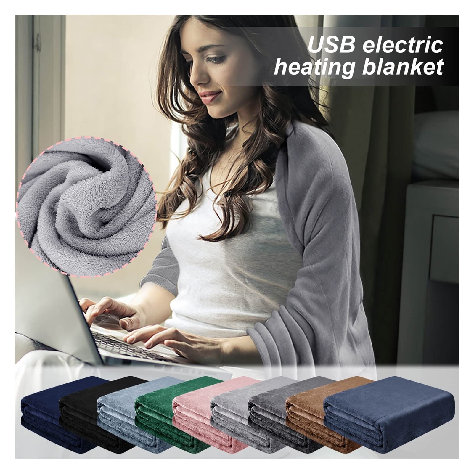 Coperta Elettrica Coperta elettrica Lavabile in Tappeto riscaldatore riscaldatore USB 5V. Materassino Elettrico termostato riscaldante Letto Scaldaletto (Color : D)
