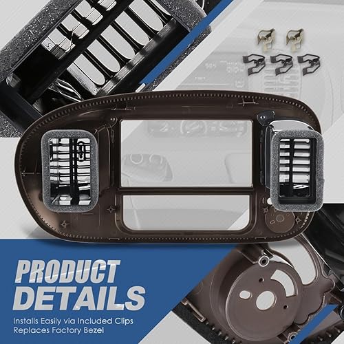 Miniatura 3 de Visera con bisel del panel delantero compatible con Ford F-150 Expedition 4WD 1997-2004, marrón texturizado