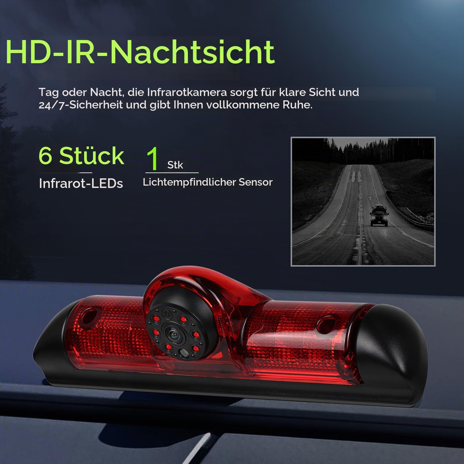 CAMECHO Rückfahrkamera HD Nachtsicht IP67 Wasserdichter Kamera für FIAT Ducato Peugeot Boxer Citroen Jumper 2006-2017, Bremslicht mit Weitwinkel 140°, 12V, 10M Kabelgebundene Verbindung