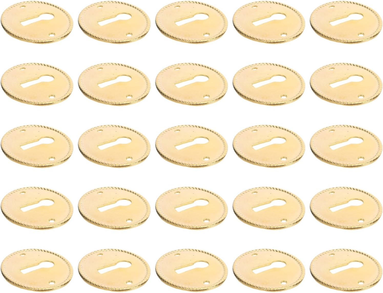 25 Piece Vintage Oval Iron Keyhole Cover Plate for Box Desk