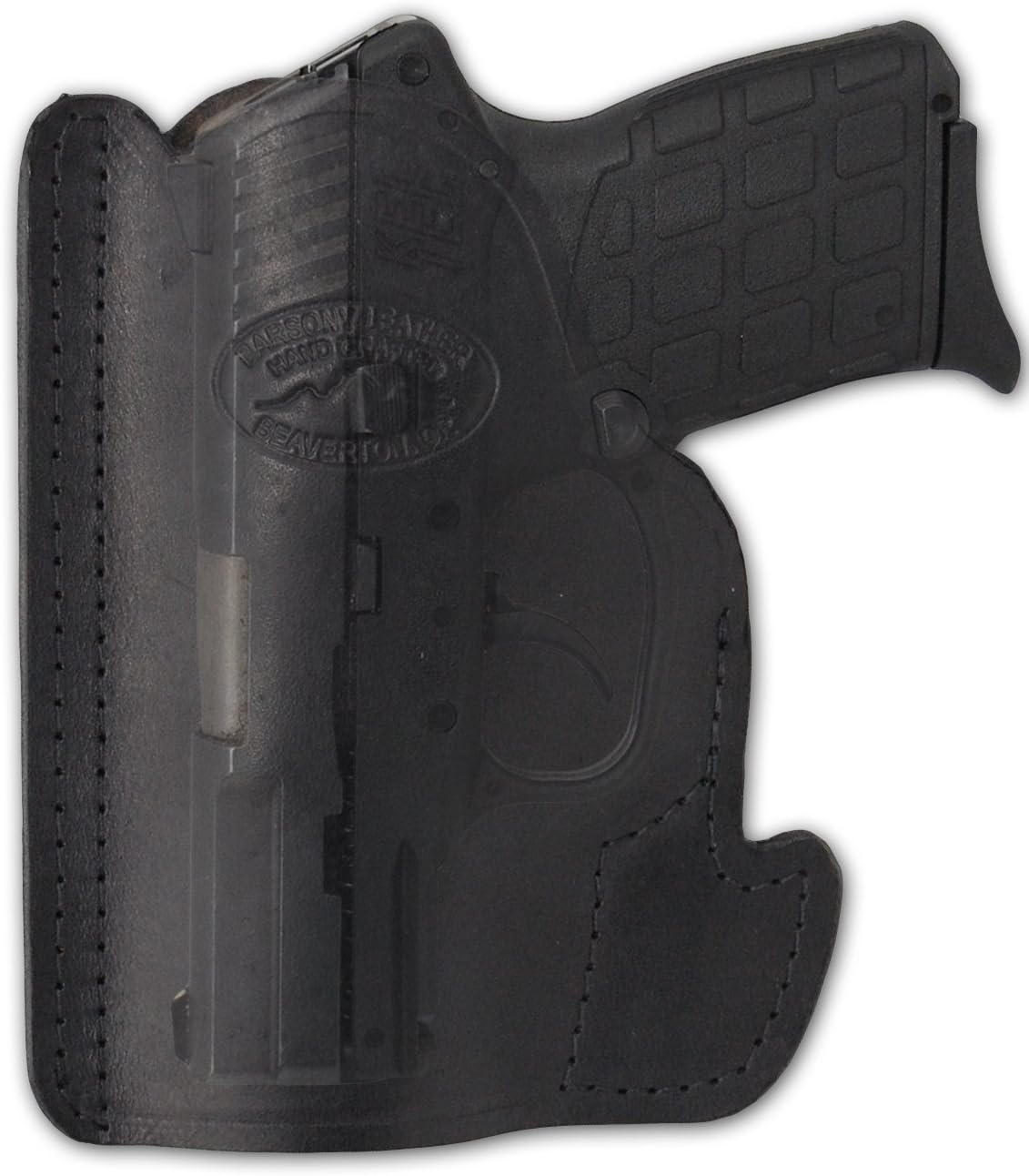 New Barsony Black Leather Pocket Holster for Small .380 Ultra-Compact 9mm 40 45 Pistols